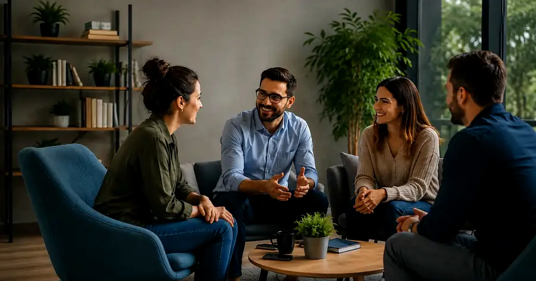 Espacio tranquilo para hablar con un psicólogo